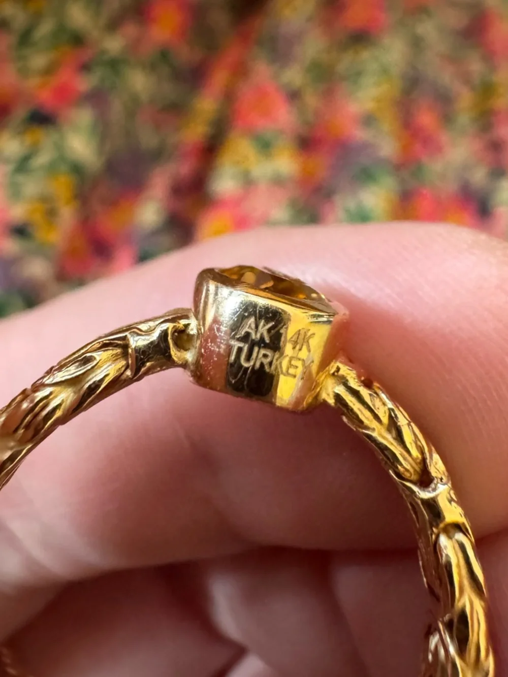 Gold Braided 14k Byzantine Band Ring with Yellow Citrine Oval Stone Size 8 - Picture 2 of 5